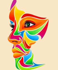 Colorful Face Art paint by numbers