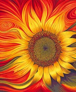 Abstract Sunflower paint by numbers