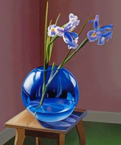 Blue Glass Plant Vase paint by numbers