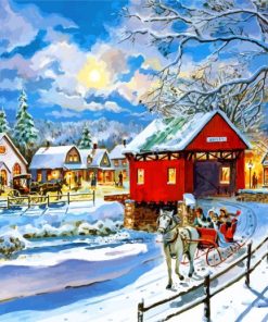 Snow Winter Country Paint by numbers