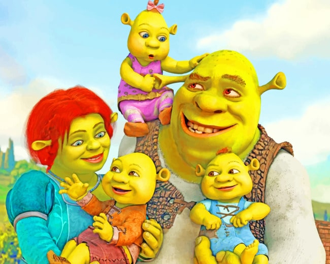 Shrek-and-His-Family-paint-by-numbers