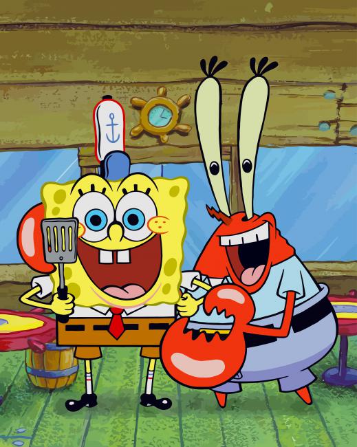 Spongebob-and-lobster-paint-by-number