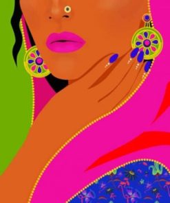 Illustration Indian Woman Paint by numbers