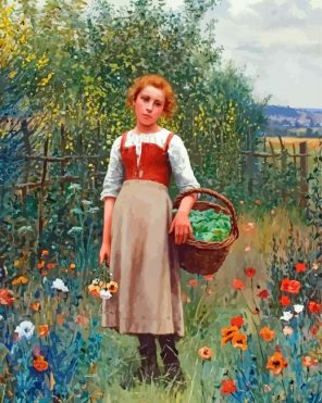 Girl In Garden Paint by numbers