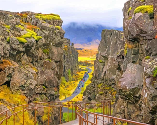 iceland Thingvellir National Park paint by number