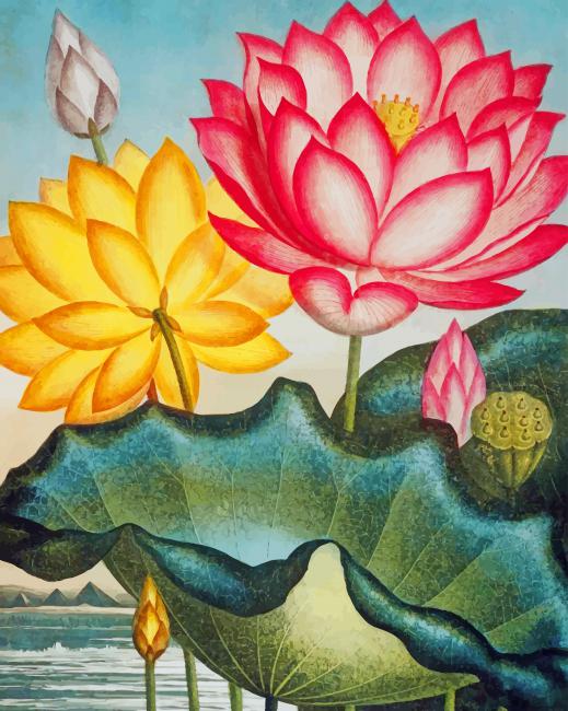 water-lily-vintage-art-paint-by-numbers