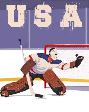 Ice Hockey Poster paint by numbers