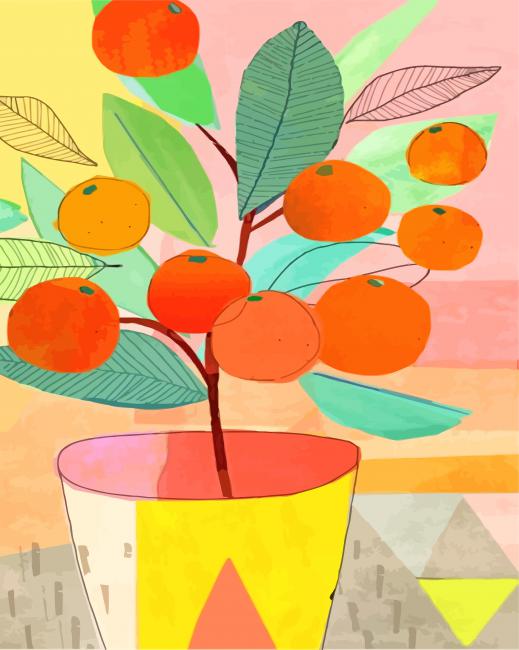 Orange Tree plant paint by numbers