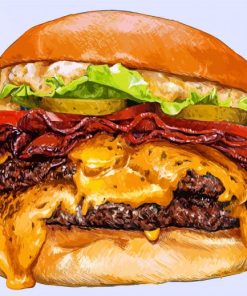 Tasty Burger paint by numbers