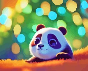 Anime Baby Panda Paint By Numbers