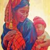 Asian Mother And Child Paint By Numbers