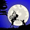 Fairy With Wings Silhouette Moonlight For Painting By Numbers