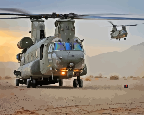 Boeing CH47 Chinook Paint By Numbers