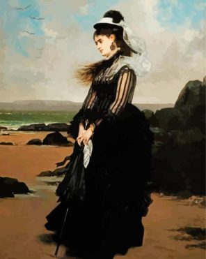 Lady In Black Dress Paint By Numbers