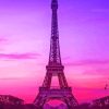 Pink Paris Eiffel Tower Paint By Numbers