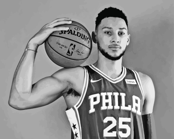 The Basketballer Ben Simmons Black And White Paint By Numbers
