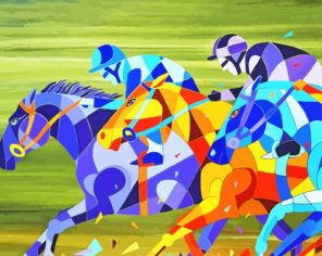 Cubism Horses Race Paint By Numbers
