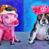 Cute Dog And Pig Paint By Numbers