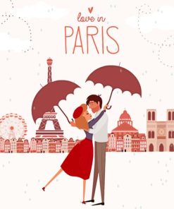 Paris Lovers Poster Paint By Numbers