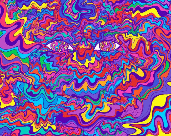 Psychedelic Colorful Eyes And Waves Fantastic Art Paint By Numbers
