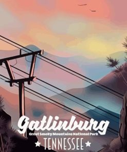 Gatlinburg City Tennessee Poster Paint By Numbers