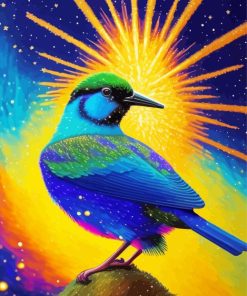 Bird Exploding Glitter Paint By Numbers