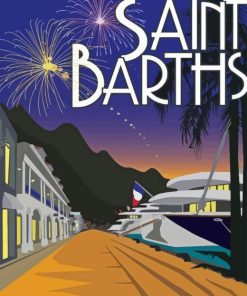 Saint Barths Night Paint by Numbers