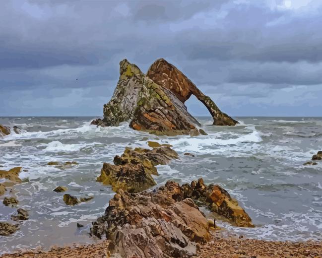 Bow Fiddle Rock Portknockie Paint by Numbers